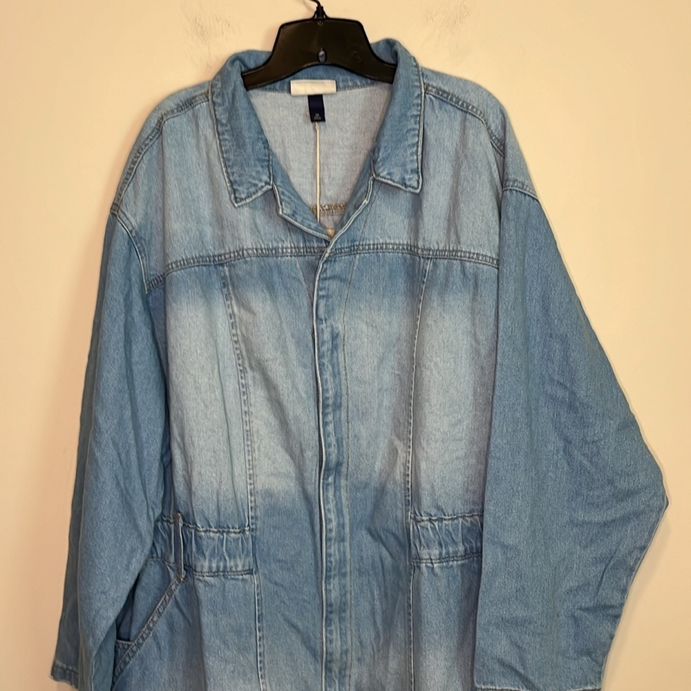 NWT Women's Long Sleeve Denim Shirtdress - Universal Thread™ Light Wash Size 28 - Picture 5 of 12